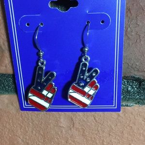 Earrings, peace, patriotic